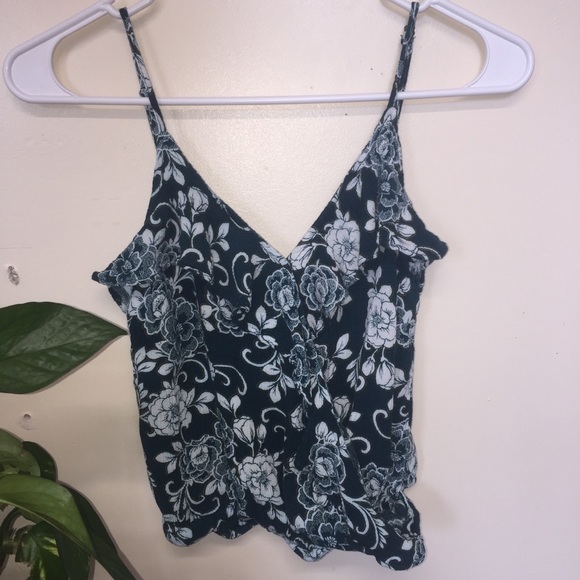 Cross Front Ruffle Crop Top - Picture 1 of 5